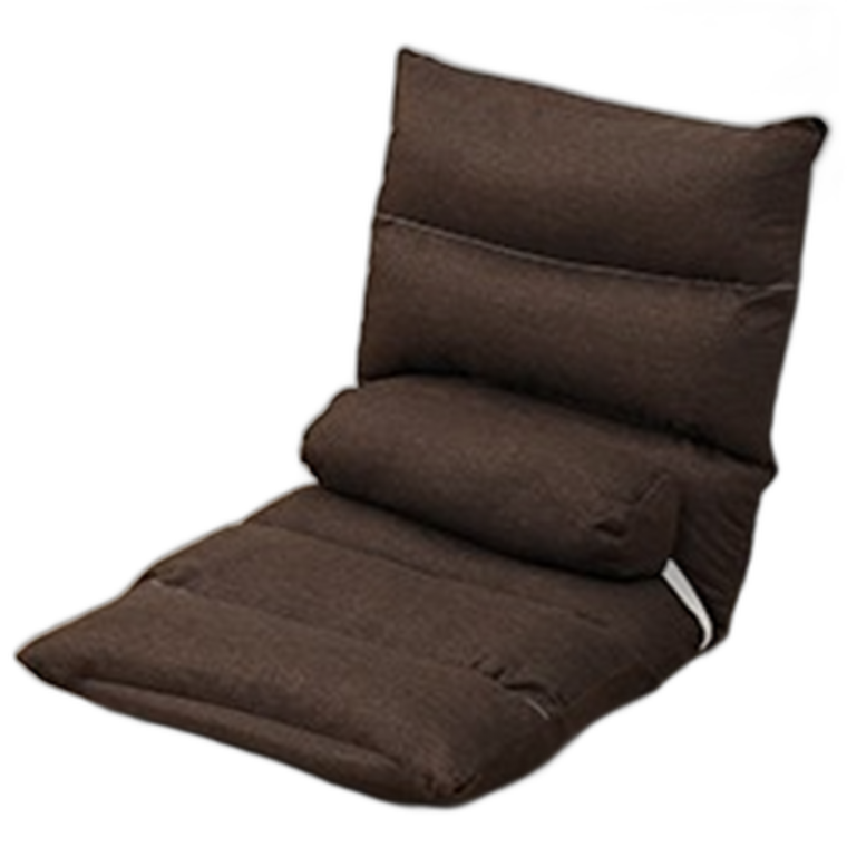 1인용 소파 각도조절 좌식 의자 편안한 리클라이너 쇼파 페브릭 폴딩체어 허리쿠션 포함 브라운
