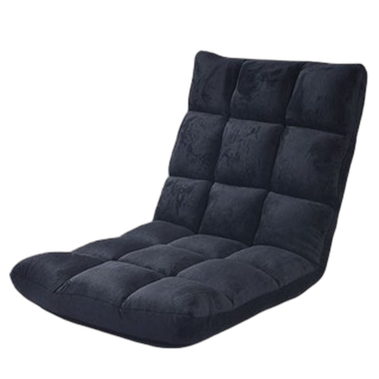각도조절 1인용 소파 좌식 의자 편안한 폴딩체어 스웨이드 리클라이너 쇼파 블랙