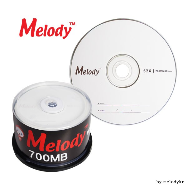 CD 음악 저장매체 [멜로디] 700M 52X 디스크 녹음 오디오 노래 플레이어 레코딩