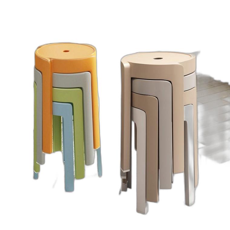 플라스틱 의자 가정용 두꺼운 쌓을 수있는 원형 의자 간단한 현대 풍차 의자 거실 식탁 높은