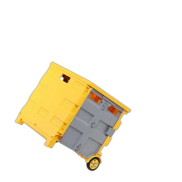 수납함 이동용 카트 박스 접이식 쇼핑카트(35L) (옐로) 보관함 이동식 수납 보관