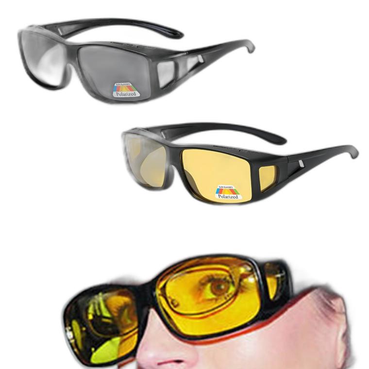 [총알배송] 안경위에쓰는 편광선글라스 [주간용/야간용] 선글라스케이스+안경닦이 썬글라스 선글라스
