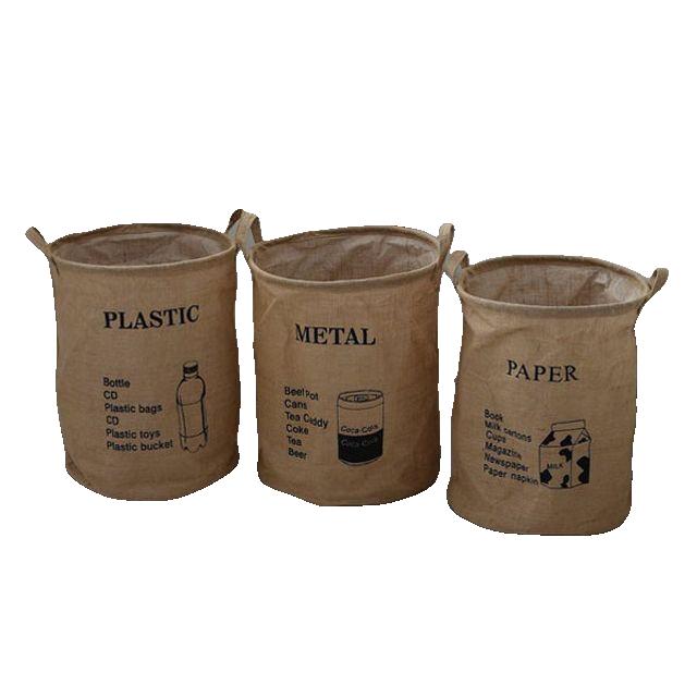 쓰레기통 수거함 박스 분리수거함(대) 3종세트 리빙박스 OPP포장 포장재 쓰레기