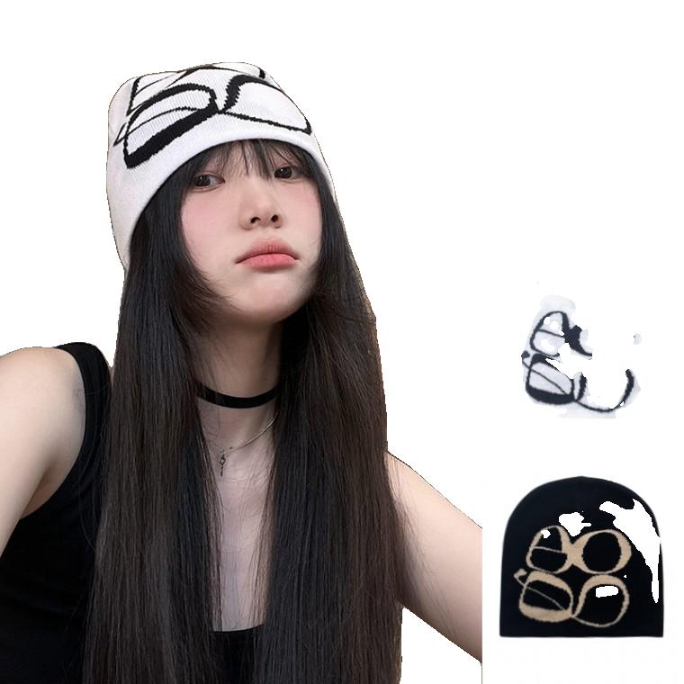 여자 모자 한국식 초가을 새로운 얼굴 보여주는 작은 가방 헤드 모자 모든 경기 편지 차가운 모자