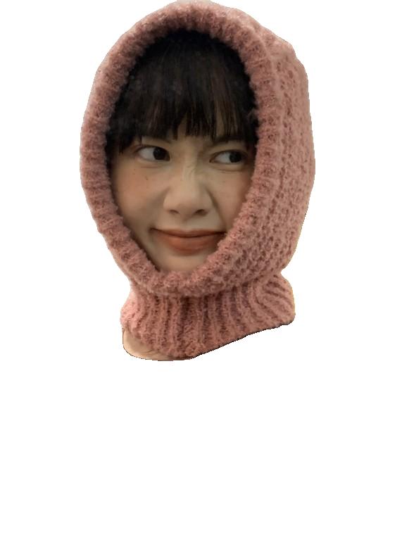 [발라크라 모자] 한국 원피스 스카프 풀오버 모자 귀여운 핑크 웃긴 가방 헤드 니트 라이딩 모자