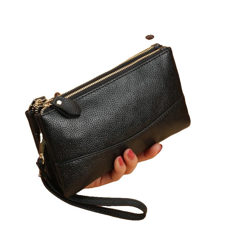신형 패션 클러치 여성 롱 더블 지퍼 대용량 지갑 이중 다기능 핸드폰 가방 제로 지갑