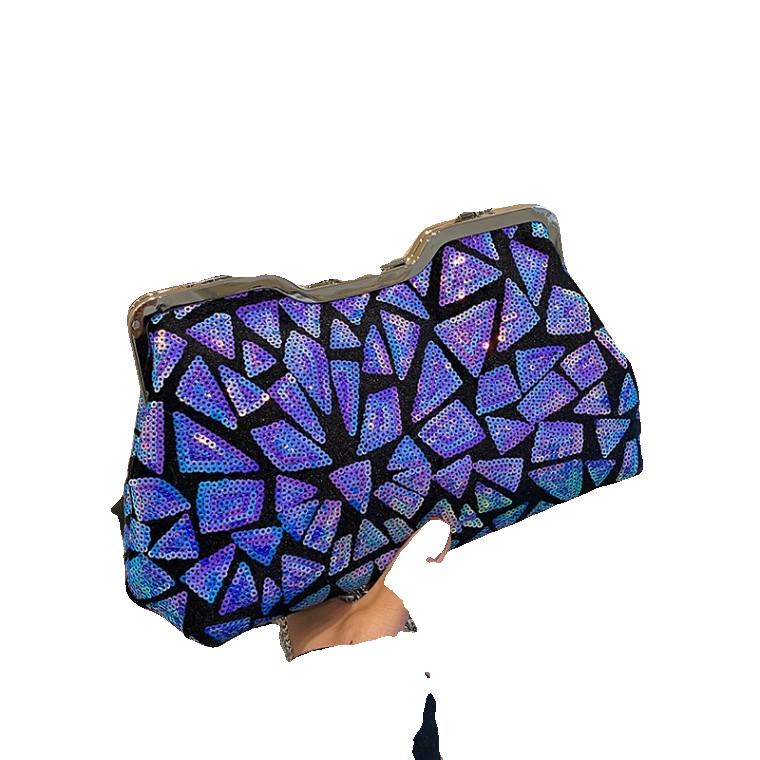 소규모 디자인 스팽글 체인 가방 여자 2023 신상 휴대용 크로스백 빈티지 만찬 가방
