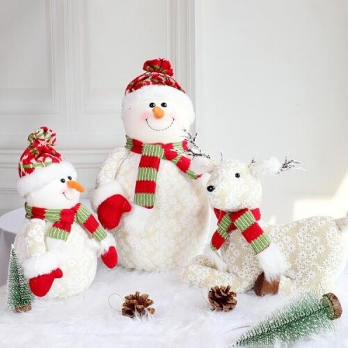 겨울 시즌 크리스마스 눈사람 사슴 인형 소품 장식