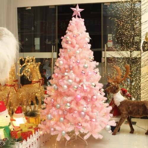 가정용 핑크색 크리스마스 트리 장식 소품 인테리어