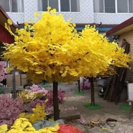 실내 및 실외 인테리어 인조 가짜 노란색 은행나무