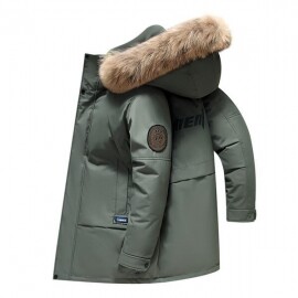 남성 겨울 낚시 잠바 오리털 모자 따뜻한 다운점퍼 빅사이즈