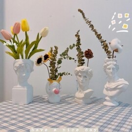 석고오브제 레트로 꽃꽃이꽃병 데이비드동상 홈장식품