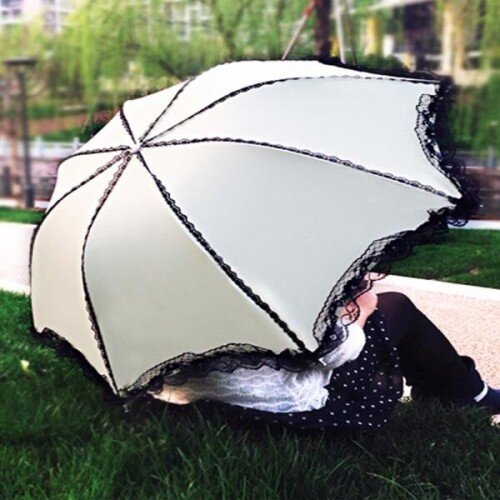 레이스양우산 여성 자외선차단도구 레트로 심플 우산