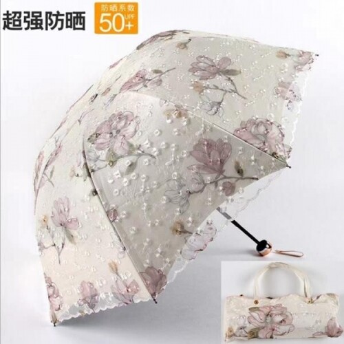 레이스양우산 여성경량양산 이중레이어 꽃자수 우산