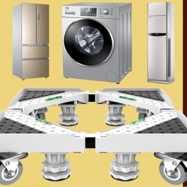 대형중형 세탁기받침대 방습 미끄럼방지 효과 바퀴360도 회전 청소 김치냉장고 건조기