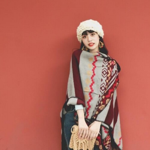 몽골망토 가을겨울 패션 캐시미어 가디건 여행 휴가야외캠핑 스카프