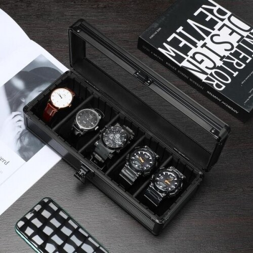 홈인테리어 시계보관함 명품정리함 알루미늄합금 케이스 멀티5포켓 상자