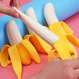 바나나 뜯기 실리콘 장난 스트레스 불안감 해소 선물