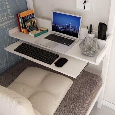기숙사 2층 침대 벙커 노트북 책상 좁은 공간 게스트 하우스
