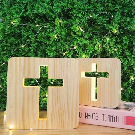 십자가 예수 비둘기 하트 등 USB 야간 조명 장식 선물