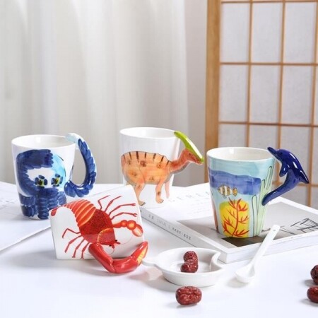 3D 입체 동물 공룡 캐릭터 스낵 머그 컵 사무실 잔