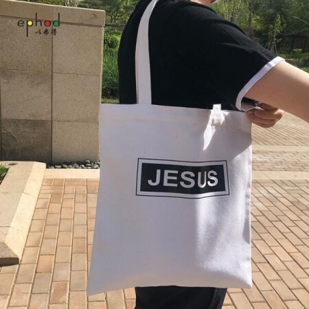 Jesus 에코백 예수님 기독교 캔버스백 숄더 가방