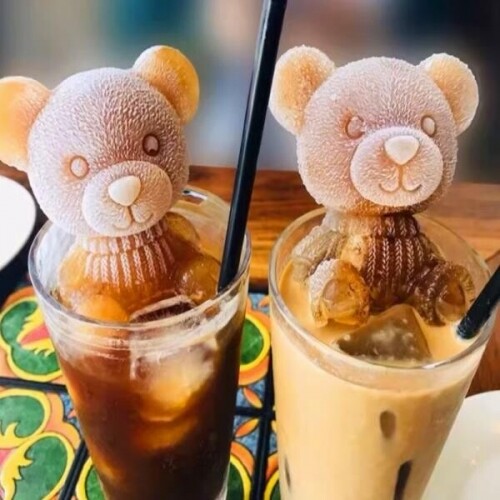 귀여운 곰 고양이 장미 입체 커피 우유 얼음 틀 큐브