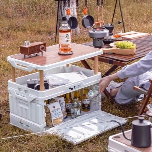 야외 차량 트렁크 정리 차박 접이식 낚시 테이블 박스