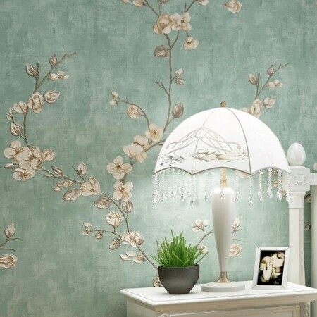 붙이는 꽃무늬 벽지 북유럽풍 부착식 플라워 셀프 웨인스코팅 도배 템바보드 포인트 부분 시트 아트월