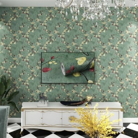 꽃무늬 수입 붙이는 벽지 셀프 웨인스코팅 템바보드 도배 아트월 스티커 풀바른 폼블럭 실크