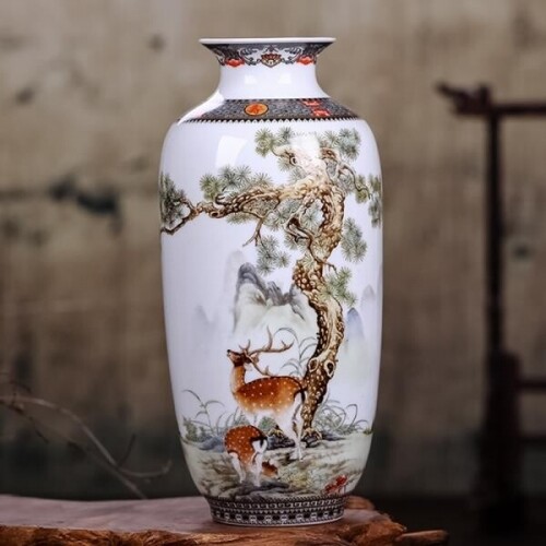 Jingdezhen-세라믹 꽃병 빈티지 중국 전통 꽃병