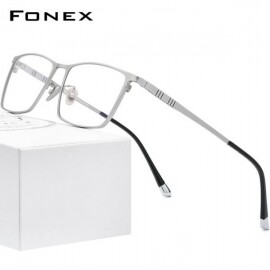 FONEX 순수 티타늄 안경 프레임 남자 광장 안경 2