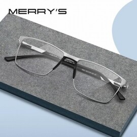 MERRYS 디자인 남성용 티타늄 합금 안경테 S200