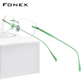 FONEX 순수 티타늄 안경 프레임 남자 무테 처방 광