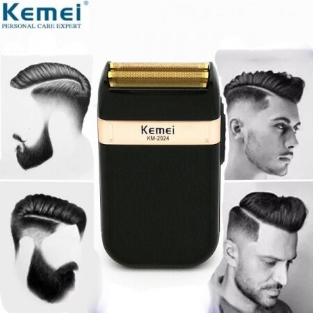 Kemei-남성용 전기 면도기 트윈 블레이드 방수 왕복