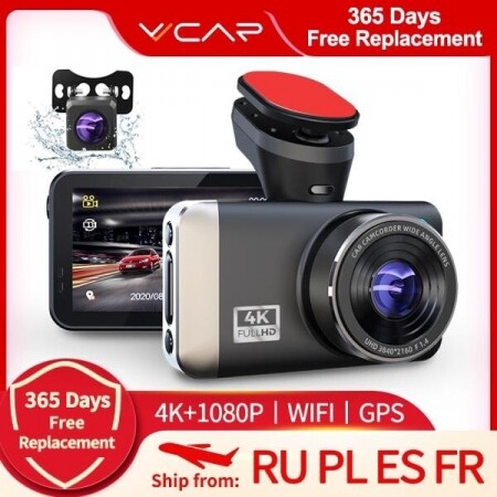 VVCAR D530 자동차 DVR 카메라 4K & 10