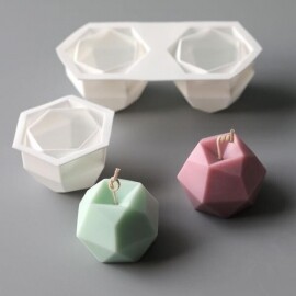 마름모 공 양초 공, 루빅 큐브 촛대, 양초 금형 실리