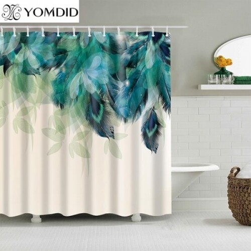 YOMDID-폴리에스테르 섬유 목욕 커튼, 3d 인쇄