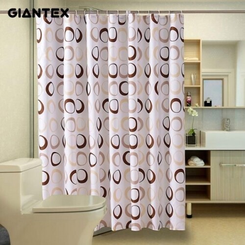 GIANTEX-서클 욕실 커튼 방수 샤워 커튼, 욕실
