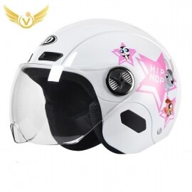 오토바이 전기 헬멧 싱글 렌즈 바이저 핑크 모터바이크