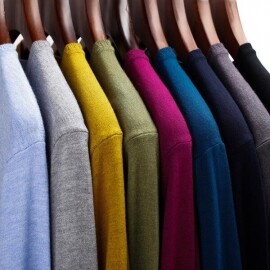 남성용 라운드넥 니트 스웨터, 8 가지 색상, 패션 슬