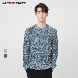 JackJones-남성 라운드 넥 레귤러 핏 코튼 대조