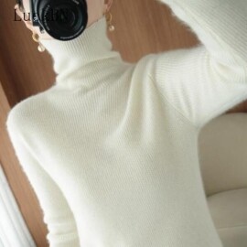 여자 터틀넥 캐시미어 스웨터 가을 겨울 Sloid 컬러