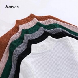 Marwin-신상품 터틀넥 풀오버 스웨터, 긴 소매,