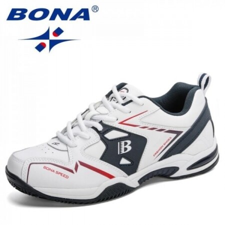 BONA-고품질 남성용 액션 가죽 테니스 신발, 미끄럼