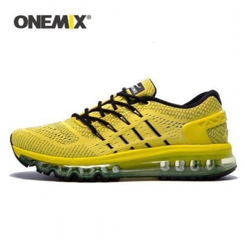 ONEMIX-남성용 노란색 스포츠 러닝화, 통기성 로드