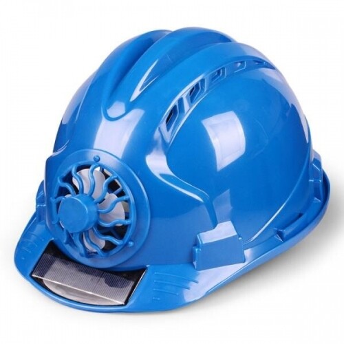 태양 광 발전 팬 헬멧, 야외 작업 안전 하드 모자,
