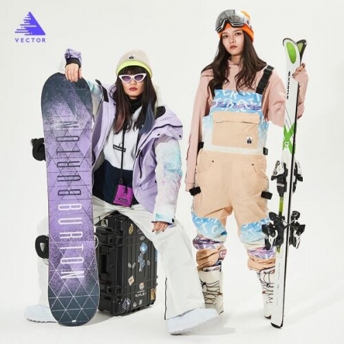 벡터-스키 재킷 스키팬츠 빕 작업복 남성 여성용, 겨울