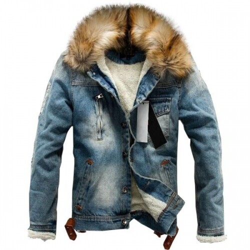 새로운 남성 청바지 재킷 및 코트 두꺼운 따뜻한 겨울