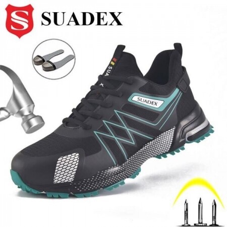 SUADEX 작업 신발 안티 스매싱 스틸 발가락 부츠